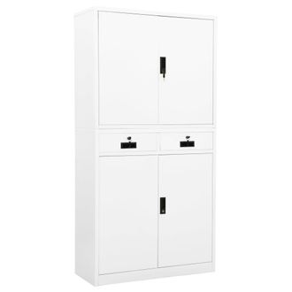 vidaXL Armario De Oficina De Acero Blanco 90x40x180 Cm Vidaxl