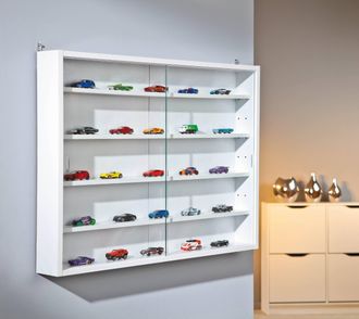 Dmora Vitrina Con Estantes Internos, Color Blanco, Medidas 60 X 10 X 80 Cm, Con Embalaje Reforzado - Dmora