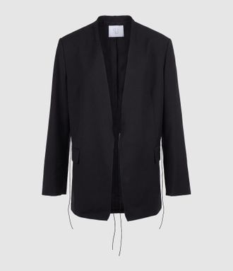 SU Designs Blazer Raw-Cut Collar Nero