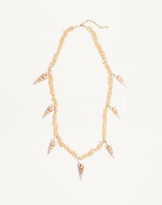 Valentino Garavani Jardin Aquatique Necklace in Metal and Shells Wo