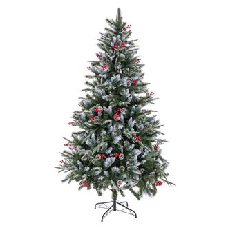 LOLAhome &Aacute;rbol de navidad con acebo y pi&ntilde;as de 240 cm