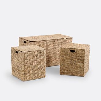 La Redoute Interieurs Set van 3 koffers in waterhyacint L86 cm, Semra