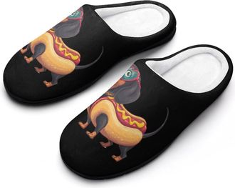 Generic Hot Dog Dachshund Printed Mens Slippers Comfortable And Non-slip Cotton Slipper Shoe for House