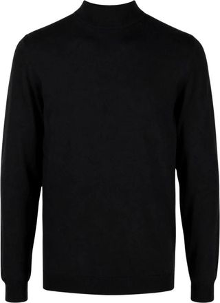 Lardini Mock Neck Trui - Heren - Coltruien - Zwart - L - Wol - Truien & Vesten