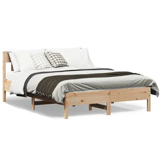 vidaXL Estructura De Cama Sin Colch&oacute;n Madera Maciza De Pino 140x190 Cm Vidaxl