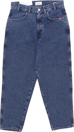 Amish Stone Wash Wide Leg Jeans - Heren - Loose Fit Jeans - Blauw - W28 - Katoen - Jeans