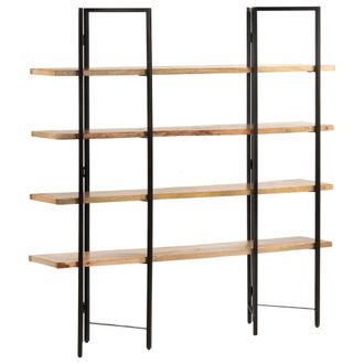 Berkfield Home 4-Tier Bookcase 160x35x160 cm Solid Mango Wood in Brown | Size: 160 x 35 x 160 cm