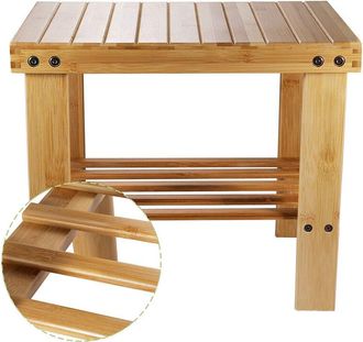 OEM Sgabello Basso In Bamb&ugrave; Naturale Con Vano Portaoggetti Per Bambini E Adulti (322434 Cm)