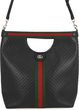 Gucci Black Leather Handbag Tote Bag (Pre-Owned)