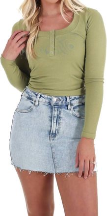Free People Wide Awake Layering Top In Mosstone