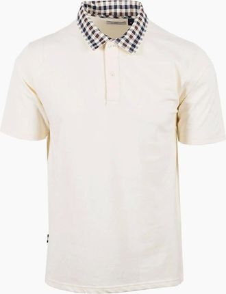 Aquascutum Mens AQUASCUTUM CLUB CHECK COLLAR POLO OLD WHITE - Size: 38