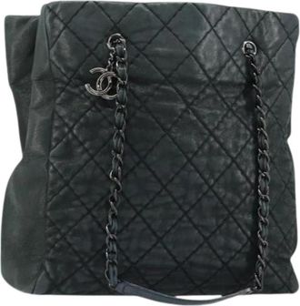 Chanel Pre-owned Vintage Tote Bag - Dames - Vintage Shopper - Groen - ONE Size - Leer - Vintage