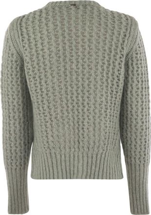 Herno Womens Knitwear In Alpaca And Wool Yarn - Sage Green - Size EU 38 (Womens)