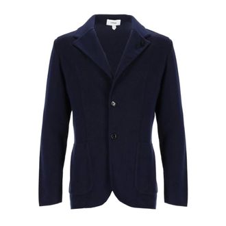 Lardini Enkelrijig Gebreid Blazer - Heren - Jassen - Blauw - Maat: XL