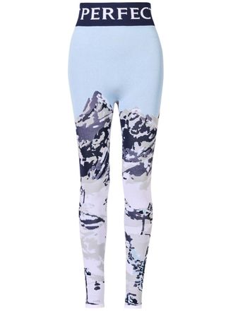 Perfect Moment Leggings Landscape jacquard - Blu