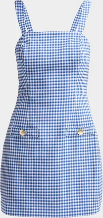 Lilly Pulitzer Veda Gingham Stretch Jacquard Skirted Romper