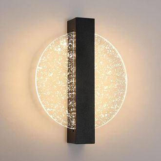 OEM 1 Pi&egrave;ce Applique Murale Led, Dimmable 12w, Aluminium Noir + Acrylique Ronde, Pour Salon Chambre Couloir