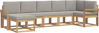 vidaXL Conjunto De Sof&aacute;s De Exterior 7 Uds. Blanco Y Gris Claro Vidaxl