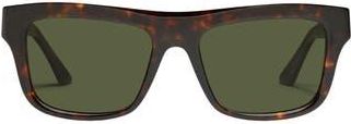 Quay Dealers Choice 55mm Polarized Square Sunglasses in Tortoise /Green Polarized at Nordstrom Rack