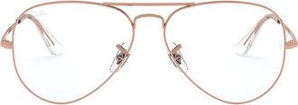 Ray-Ban 55mm Aviator Optical Glasses in Shiny Rose Gold at Nordstrom