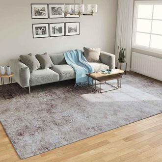 vidaXL Alfombra Lavable Antideslizante Gris 400x300 Cm Vidaxl