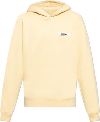 Jacquemus Hoodies & sweatvesten, Heren, Geel, XL, Katoen, Gros Grain Hoodie
