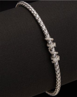 Meshmerise 18K Over Silver 0.15 Ct. Tw. Diamond Bangle Bracelet