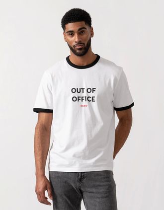 HUGO BOSS Mens HUGO Out-Of-Office T-Shirt - White 100 - Size: 38