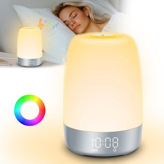 OEM Despertador Con Luz - Despertador Digital Con Luz - Efectos De Sonido Naturales - Ideal Para El Dormitorio - Funci&oacute;n De Repetici&oacute;n De Alarma - Platead