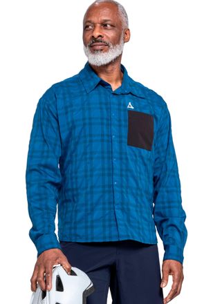 Sch&ouml;ffel Funktionshemd SCH&Ouml;FFEL, Herren, Gr. 46, N-Gr, blau (cornflower blau), Obermaterial: 78% Polyester, 17% Nylon, 5% Elasthan, Hemden Funktionshemd, mit l
