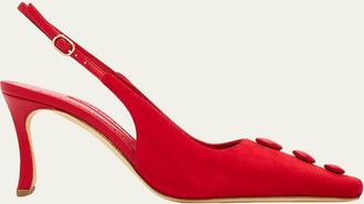 Manolo Blahnik 70mm Alexapla Suede Slingback Pumps