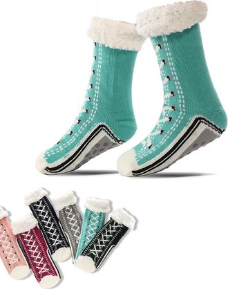 Generic Ultra-Thick Cashmere Slipper Home Socks, New Non-Slip Cashmere Slipper Socks Winter Warm Cozy Fuzzy Non-Slip Fluffy Soft Warm Slipper Socks for Indoor