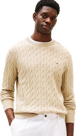 Tommy Hilfiger trui creme gebreid Classic Cable ronde hals