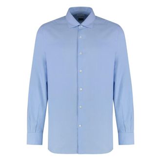 Slowear Casual Shirts, male, Blue, Size: 4XL Piqu&eacute; Cotton Shirt