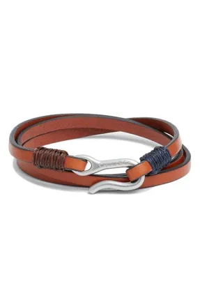 Caputo & Co. Leather Triple Wrap Bracelet in Tan at Nordstrom