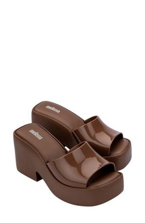 Melissa Posh Platform Slide Sandal in Brown at Nordstrom, Size 10