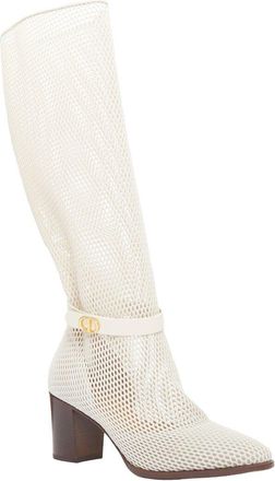 Dior Womens Synthetic Empreinte Montaigne Mesh Heeled Boot (Authentic Pre- Loved)