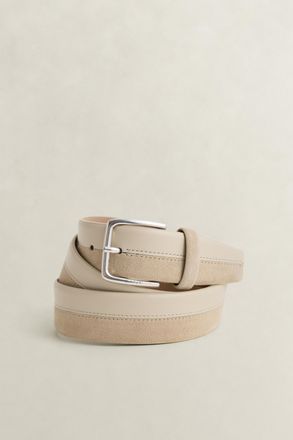 GANT Men Leather Suede Mixed Belt (115/46) OAT BEIGE