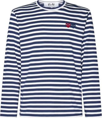 Comme Des Garçons T-shirt a righe - Blu