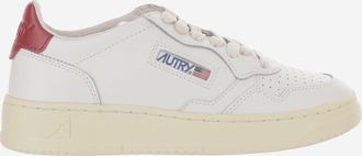 Autry Womens Sneakers Medalist Low Red Leather Trainers