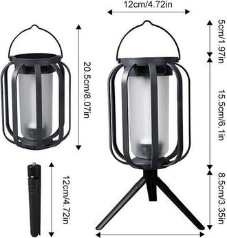 OEM Paquete De 2 Faroles Solares Para Iluminaci&oacute;n Exterior, Faroles Solares Para Iluminaci&oacute;n Exterior, Faroles De Pie, Patios, Terrazas, Color Negro