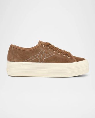 Veronica Beard Truett Platform Suede Sneakers