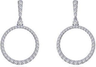 Lafonn Open Circle Simulated Diamond Drop Earrings in White at Nordstrom Rack