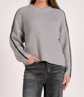 Elan Blanket Crewneck Sweater In Grey
