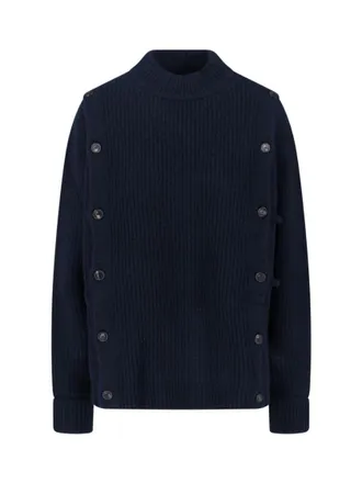 SETCHU Ribbed Wool And Cashmere Sweater - Navy