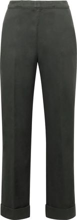 Aspesi Katoen-linnen broek - Dames - Straight fit broeken - Groen - M - Katoen - Broeken
