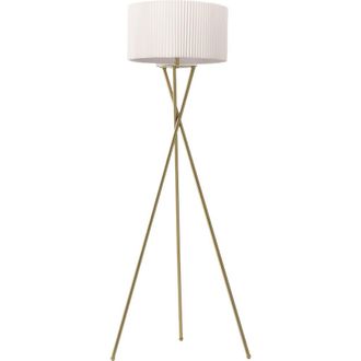 Brightech Jaxon Pleated 60 Smart Home Compatible LED Twisted Tripod Floor Lamp, Bulb Included in Polished Gold at Nordstrom
