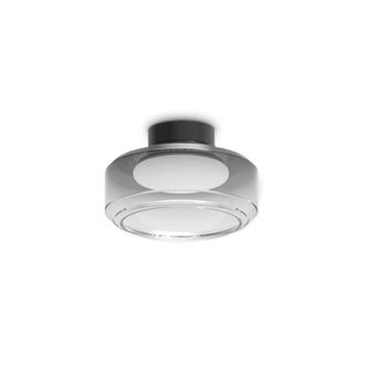 Netlighting Topico 25cm LED Bowl Semi Flush Ceiling Light Smoke 3000K in Grey