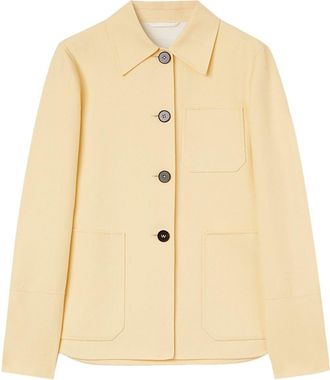 Jil Sander point-collar cotton shirt jacket - women - Cotton/Spandex/Elastane - 32 - Yellow