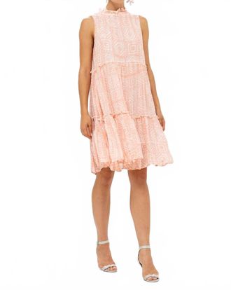 Oliphant Ruffle Tiered Short Dress In Bali Pink